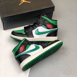 Perfectkicks Air Jordan 1 Mid Pine Green Black/Gym Red/White/Pine Green 554724-067