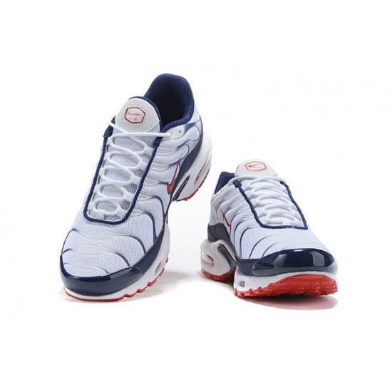 Perfectkicks (M) Nike Air Max Plus Tn QS White Blue and Red Shoes