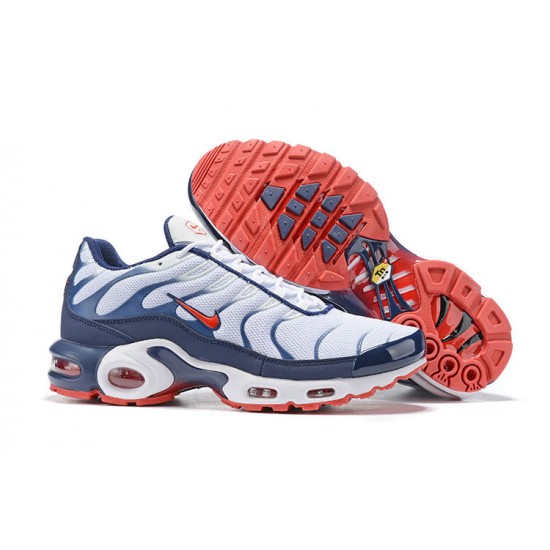 Perfectkicks (M) Nike Air Max Plus Tn QS White Blue and Red Shoes