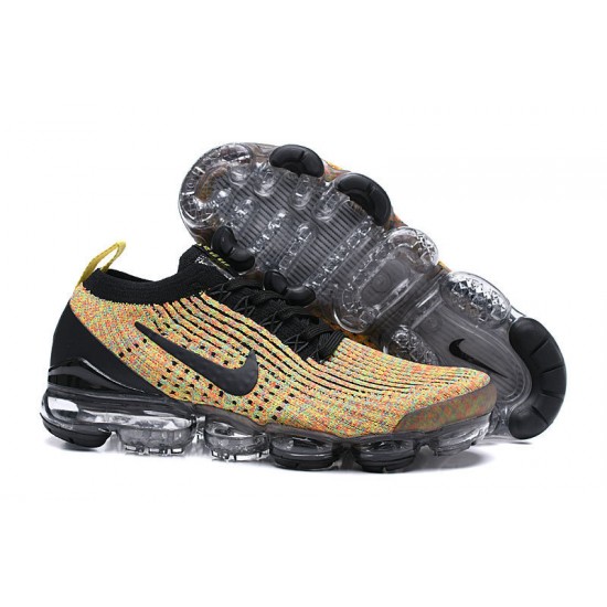 Perfectkicks (W/M) Nike Air VaporMax Flyknit 3 Black Yellow Shoes  AJ6900-006