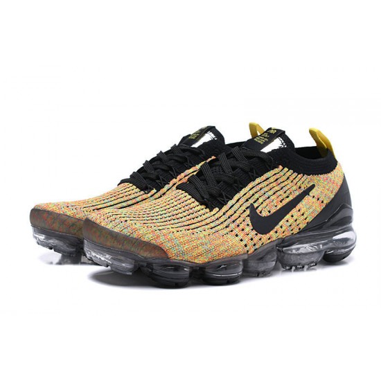 Perfectkicks (W/M) Nike Air VaporMax Flyknit 3 Black Yellow Shoes  AJ6900-006