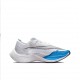 Perfectkicks (W/M) Nike ZoomX VaporFly NEXT White and Blue Shoes 