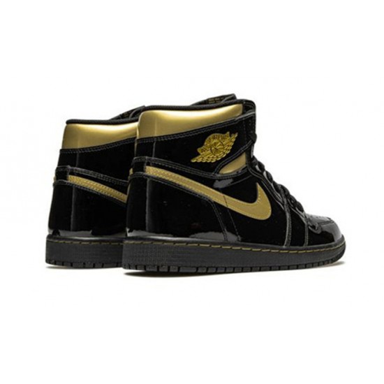Perfectkicks Air Jordans 1 High Black Metallic Gold BLACK 555088 032 Shoes