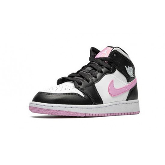 Perfectkicks Air Jordans 1 Mid White Black Light Arctic Pink 555112 103 Shoes