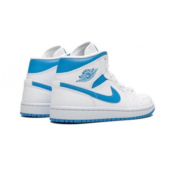 Perfectkicks Air Jordans 1 Mid Sail Light Blue UNIVERSITY BLUE BQ6472 114 Shoes