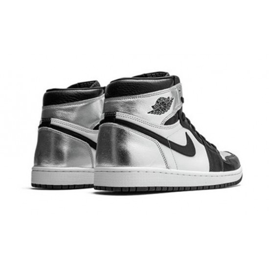 Perfectkicks Air Jordans 1 High Silver Toe BLACK/METALLIC SILVER-WHITE-BL BLACK CD0461 001 Shoes