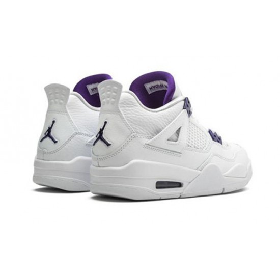 Perfectkicks Air Jordans 4 Retro Metallic Purple WHITE/COURT PURPLE 408452 115 Shoes