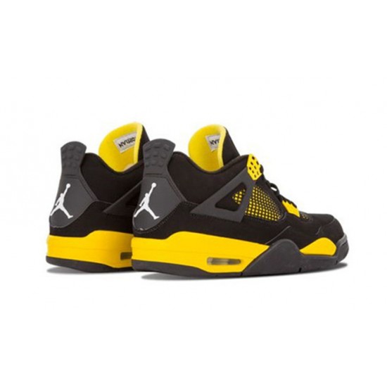Perfectkicks Air Jordans 4 Thunder BLACK 308497 008 Shoes