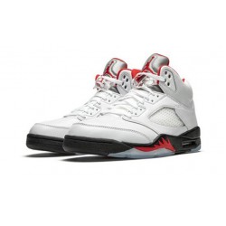 Perfectkicks Air Jordans 5 Fire Red TRUE WHITE DA1911 102 Shoes