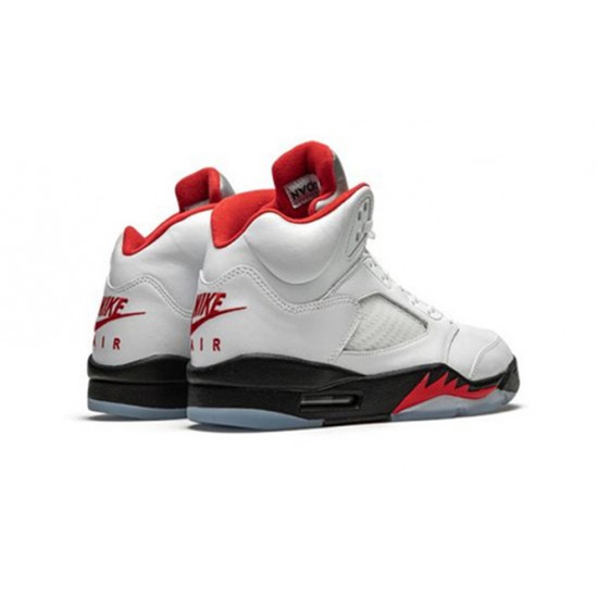 Perfectkicks Air Jordans 5 Fire Red TRUE WHITE DA1911 102 Shoes