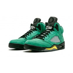 Perfectkicks Air Jordans 5 Retro Oregon Ducks BLACK GREEN BLACK 454803 535 Shoes
