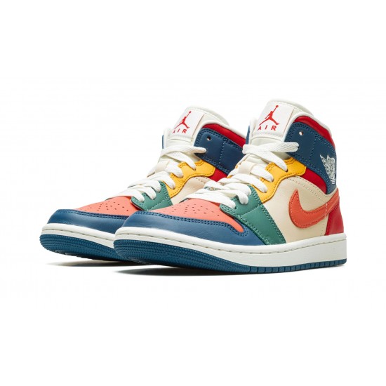 Nike Air Jordan 1 Mid SE Multi-Color Womens DN3738-400 Shoes