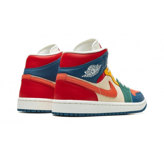 Nike Air Jordan 1 Mid SE Multi-Color Womens DN3738-400 Shoes